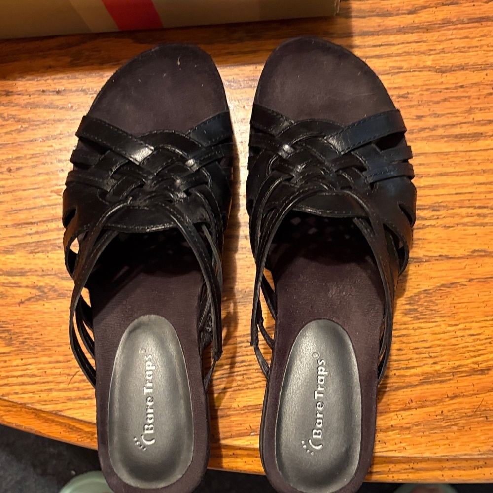 BareTraps Women's Elegant Black Slide Sandals